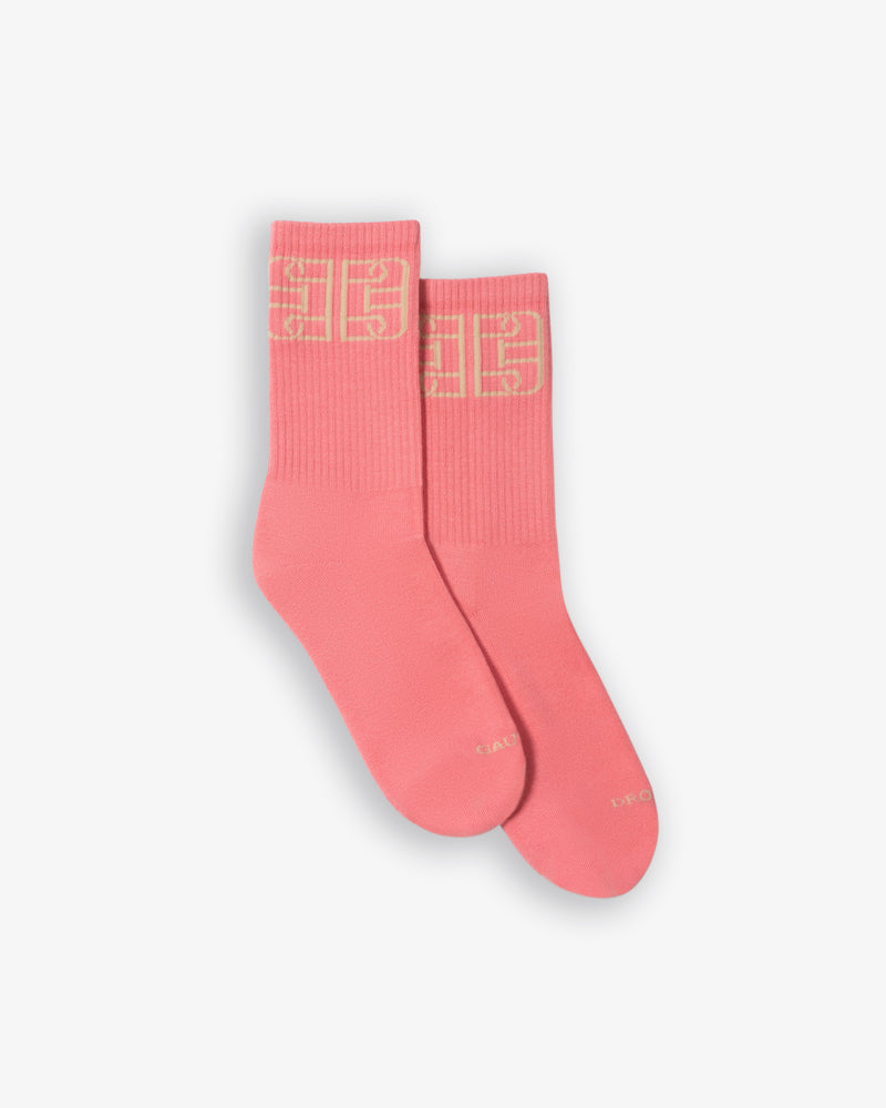 Monogram II Socks (Pink / Beige)