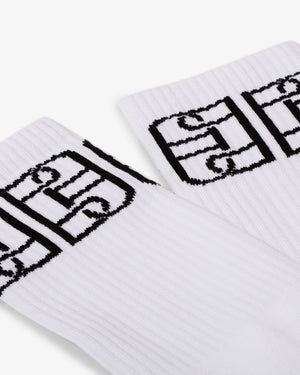Monogram II Socks (White / Black)