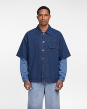 Double-Sleeve Denim Shirt (Blue)