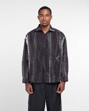 Marbled Cloth Long Sleeve Shirt (Purple / Grey)