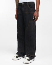 Distressed Patch Carpenter Pants