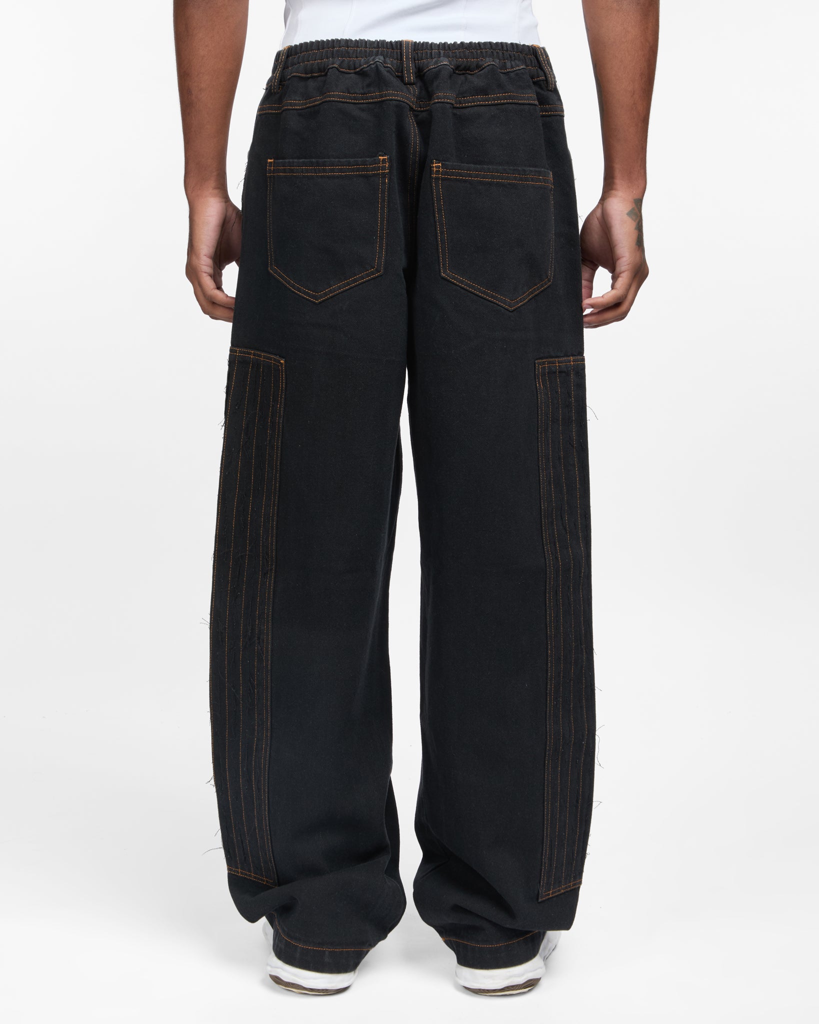 Distressed Patch Carpenter Pants