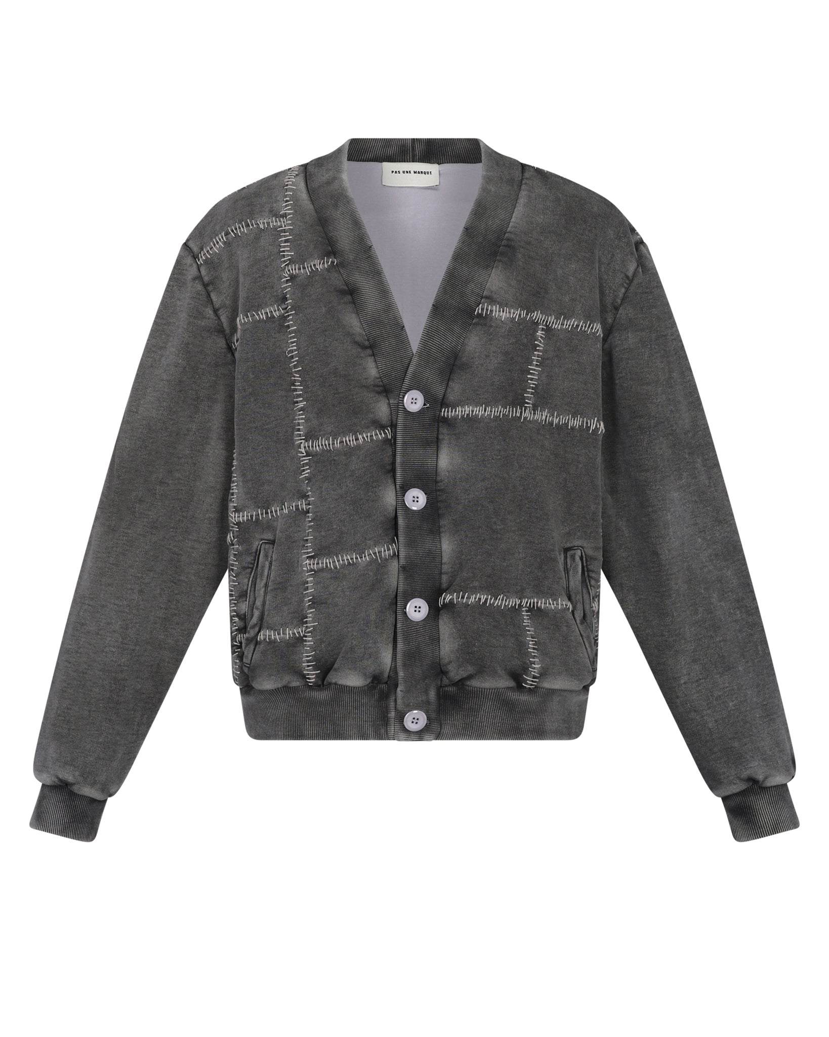 Paneled Cardigan (Grey)