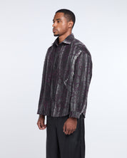 Marbled Cloth Long Sleeve Shirt (Purple / Grey)