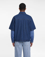 Double-Sleeve Denim Shirt (Blue)