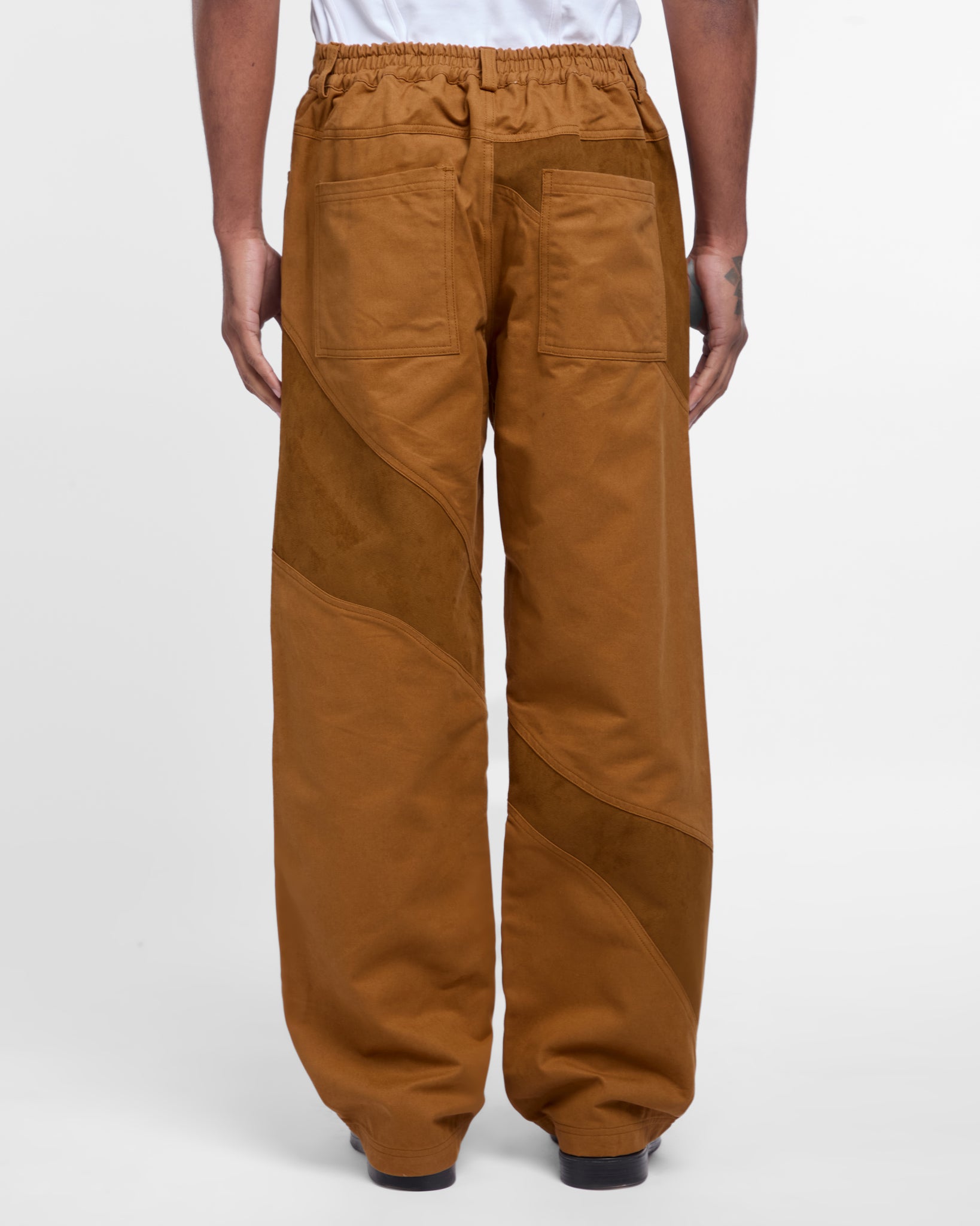 Suede Denim Trousers (Camel)