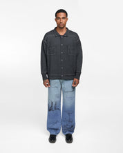 Embroidered Knit Shirt (Black)
