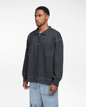 Embroidered Knit Shirt (Black)