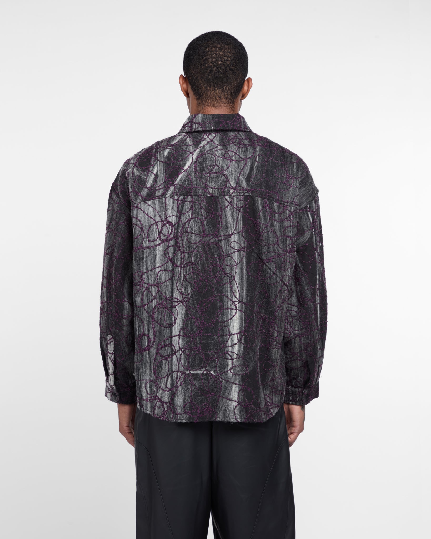Marbled Cloth Long Sleeve Shirt (Purple / Grey)