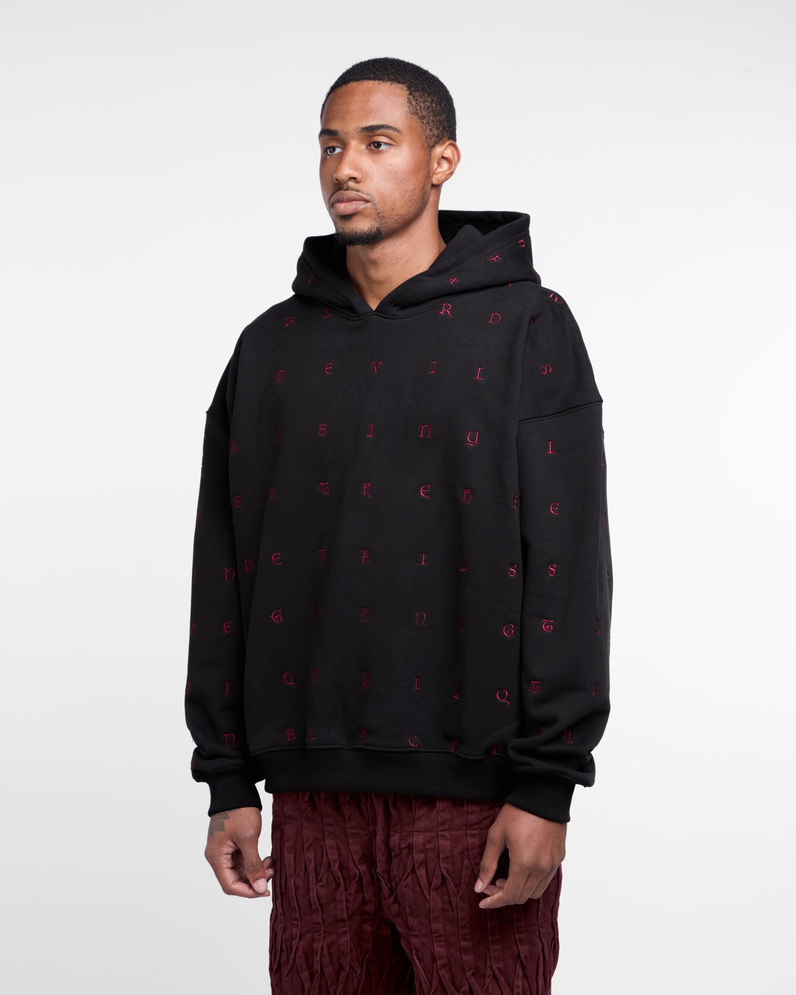 Devil's In The Details Hoodie (Black / Red)
