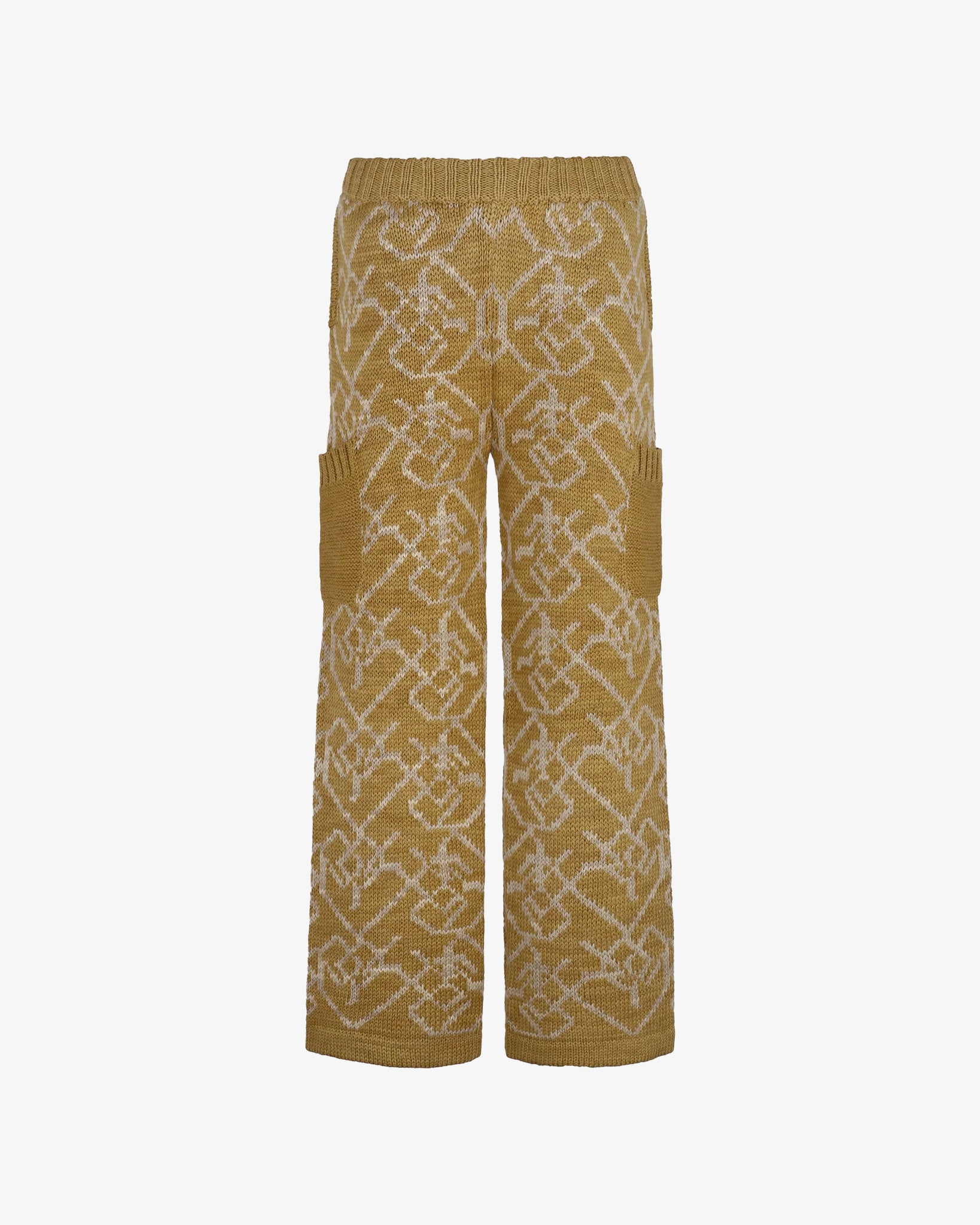 Knitted Monogram Jacquard Pants (Golden Orange)