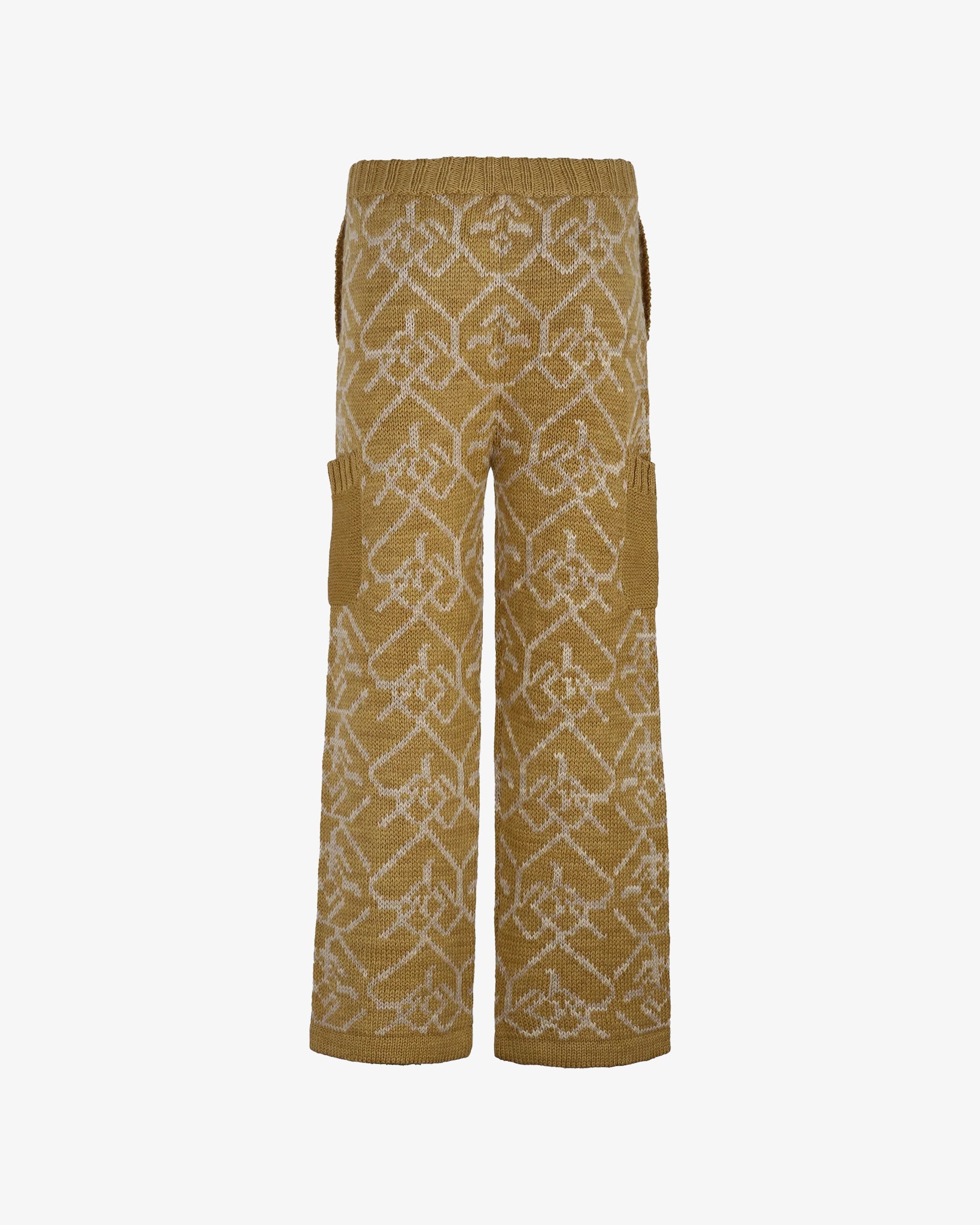 Knitted Monogram Jacquard Pants (Golden Orange)