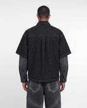 Double Sleeve Denim Shirt (Black)
