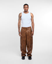 Military Leather Trousers (Brown)