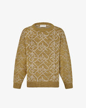 Knitted Monogram Jacquard Sweatshirt (Golden Orange)