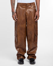 Military Leather Trousers (Brown)