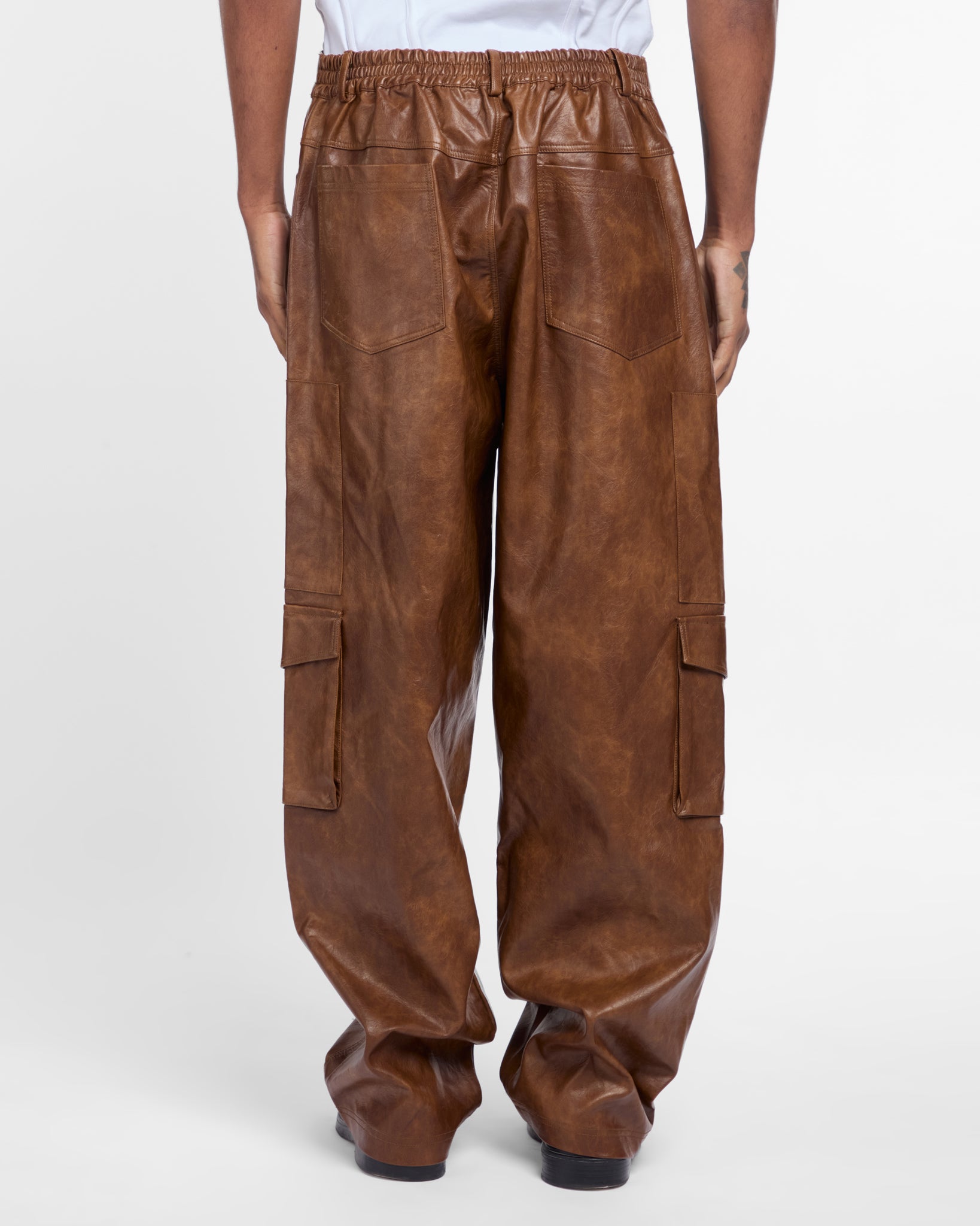 Military Leather Trousers (Brown)