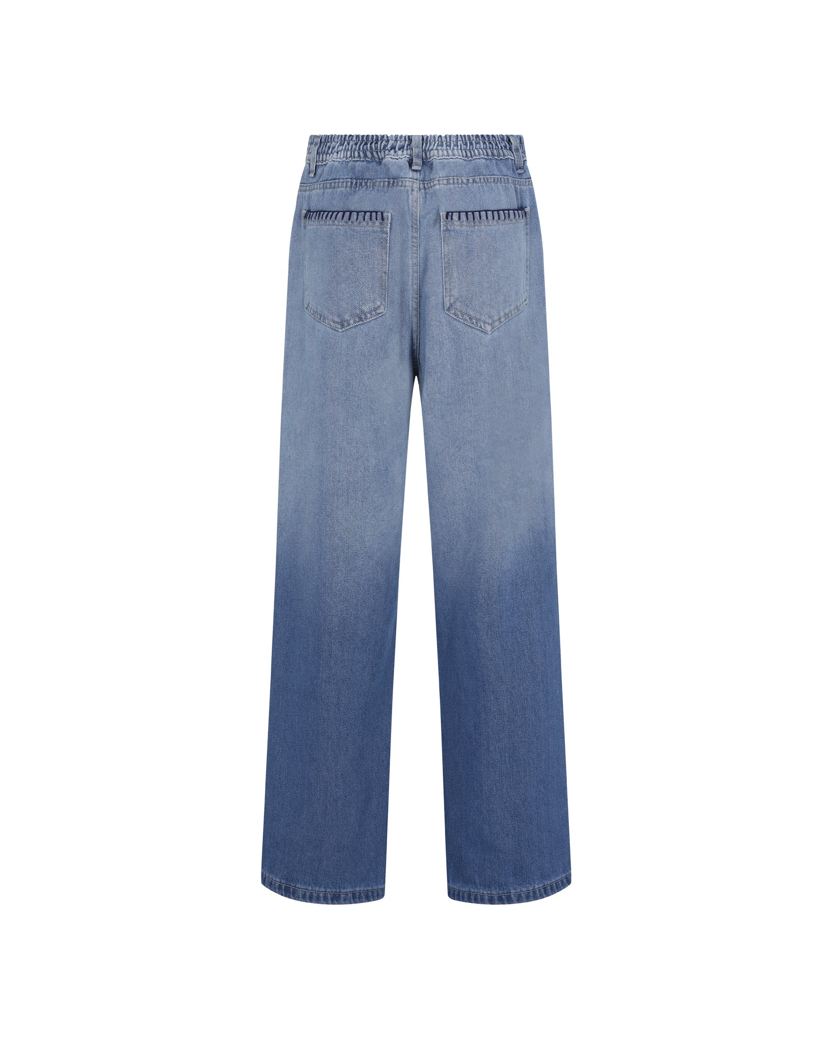 Hand-Embroidered Distressed Denim Pants