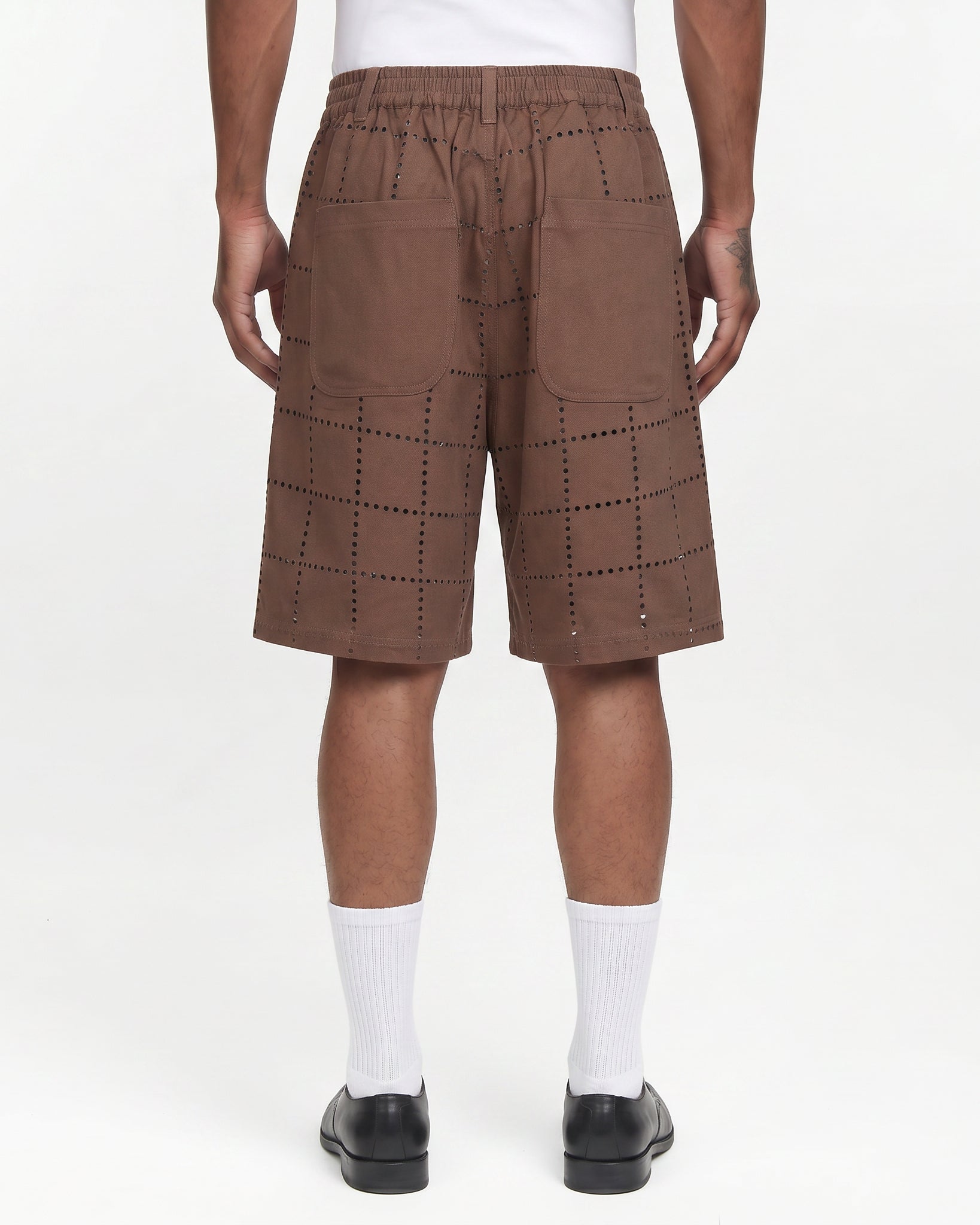 Laser-Cut Dots Bomber Short