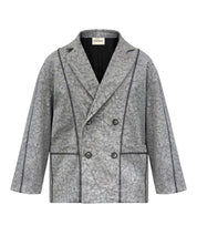Crackled Denim Blazer