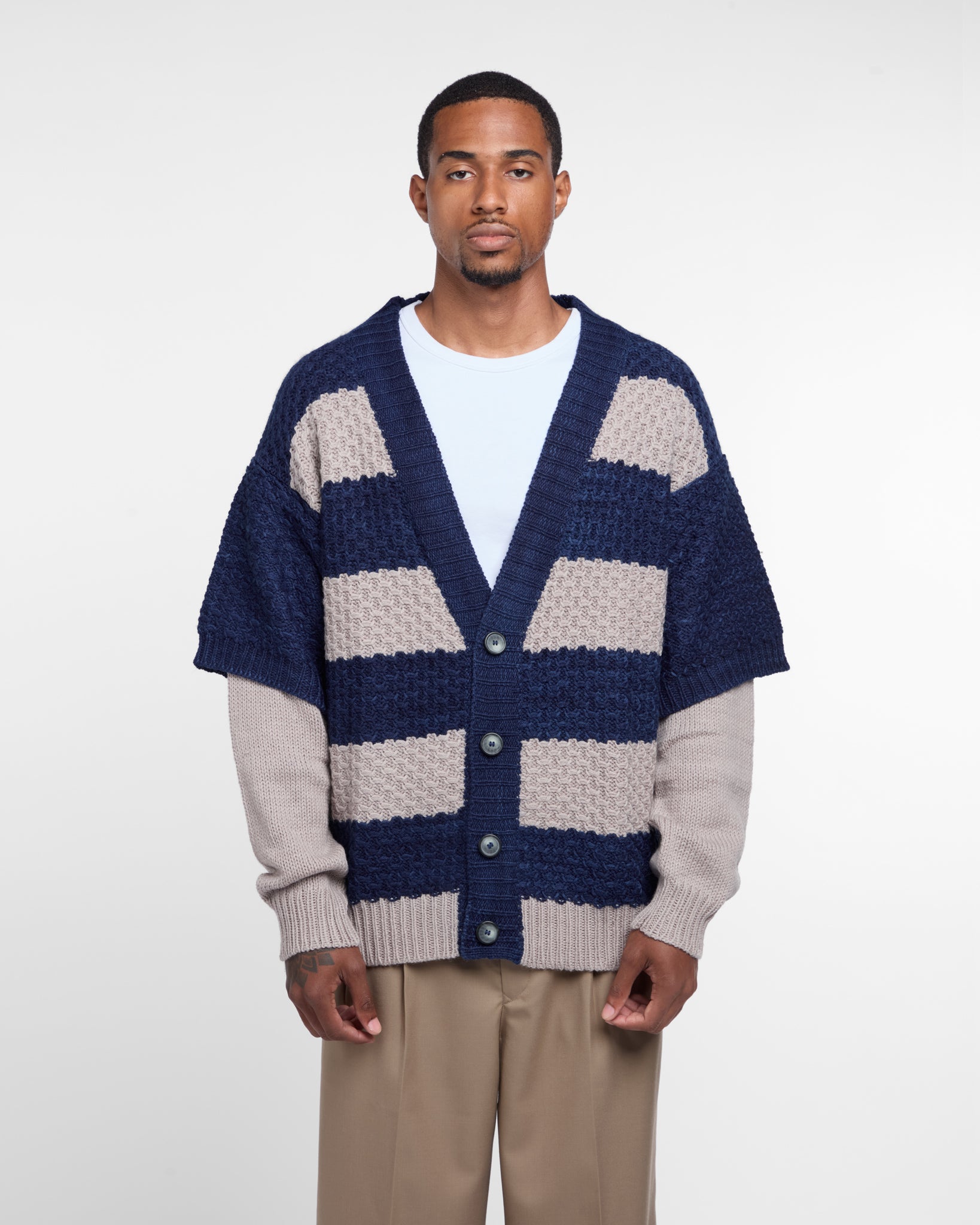 Knitted Cardigan Double-Sleeve (Multi)