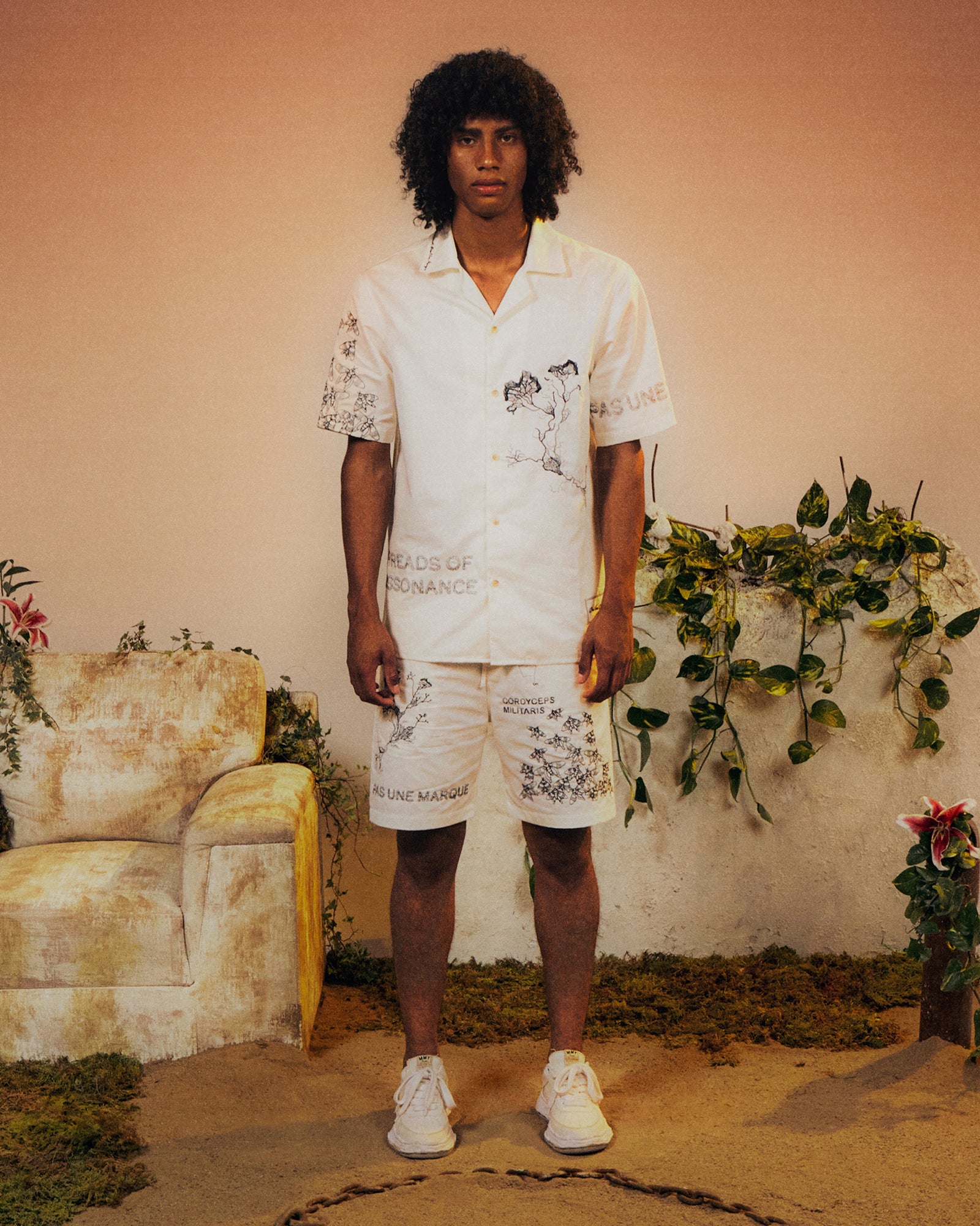 Cordyceps Embroidered Short Sleeve Shirt