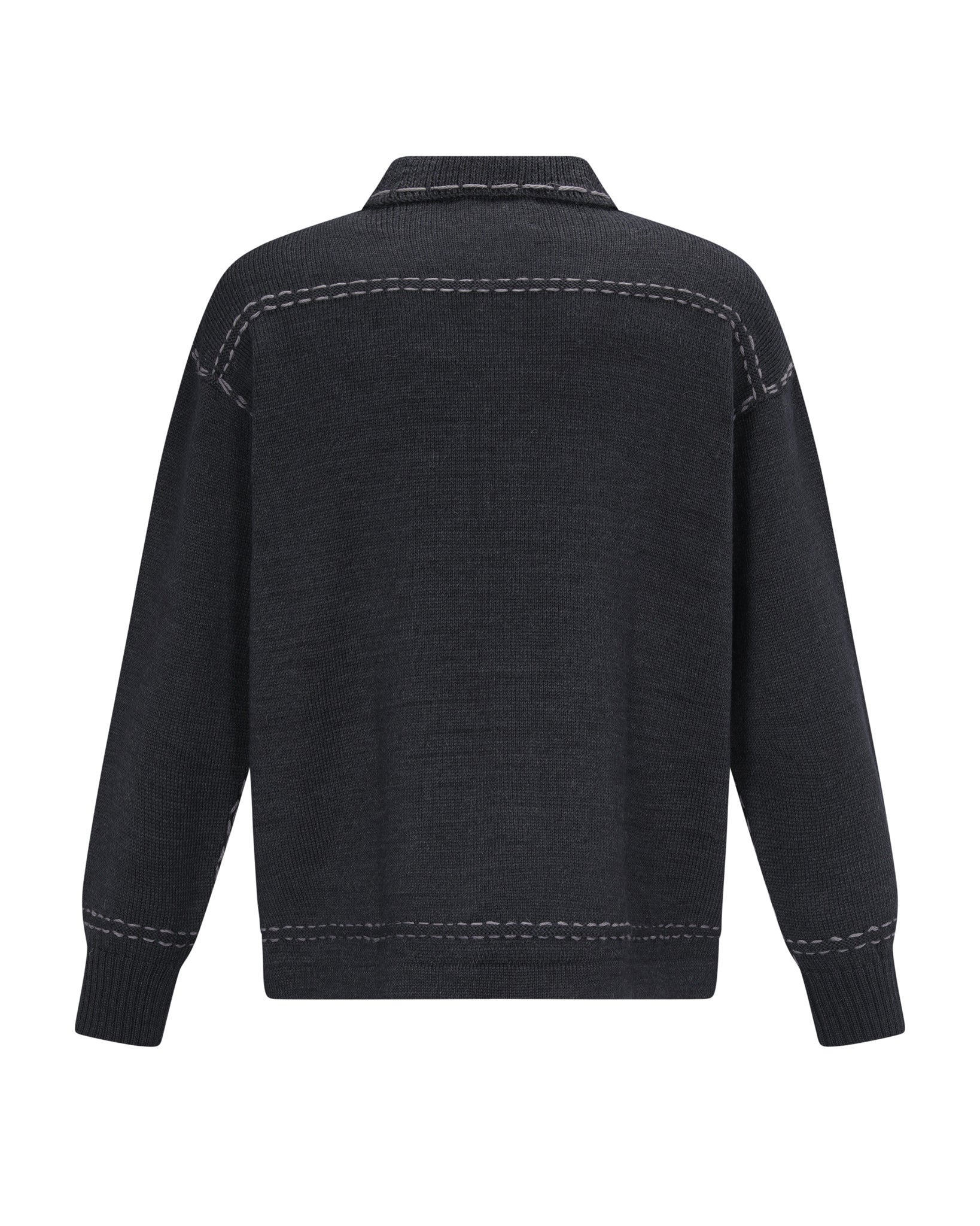 Embroidered Knit Shirt (Black)