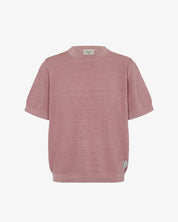Textured Knitted Tee Shirt (Dusty Pink)
