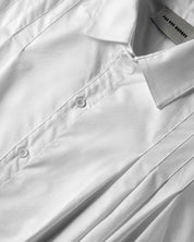 Pleated Long Sleeve Shirt (White)