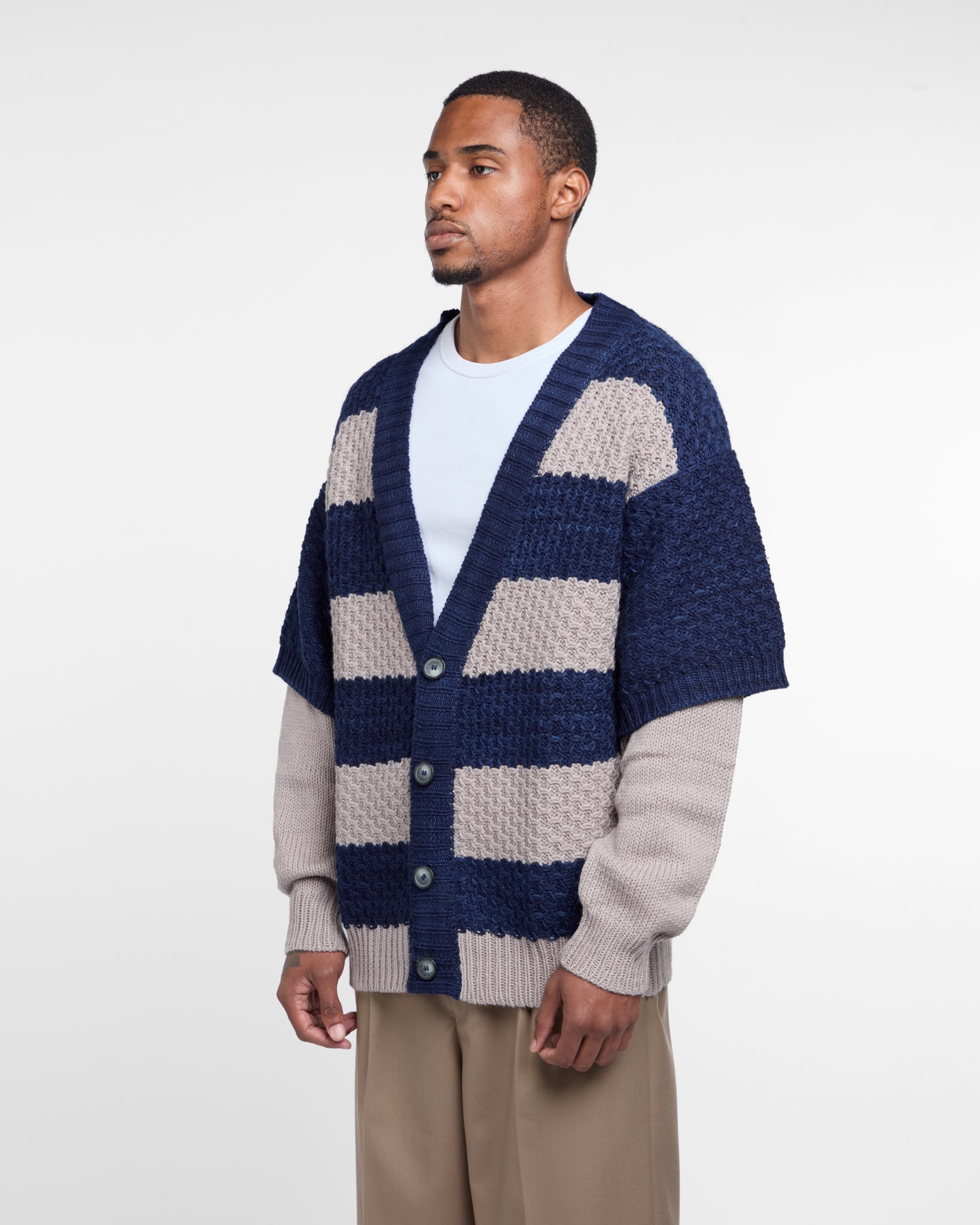 Knitted Cardigan Double-Sleeve (Multi)