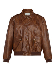 Military Vegan Leather Jacket (Brown)