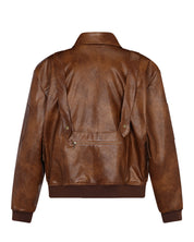 Military Vegan Leather Jacket (Brown)