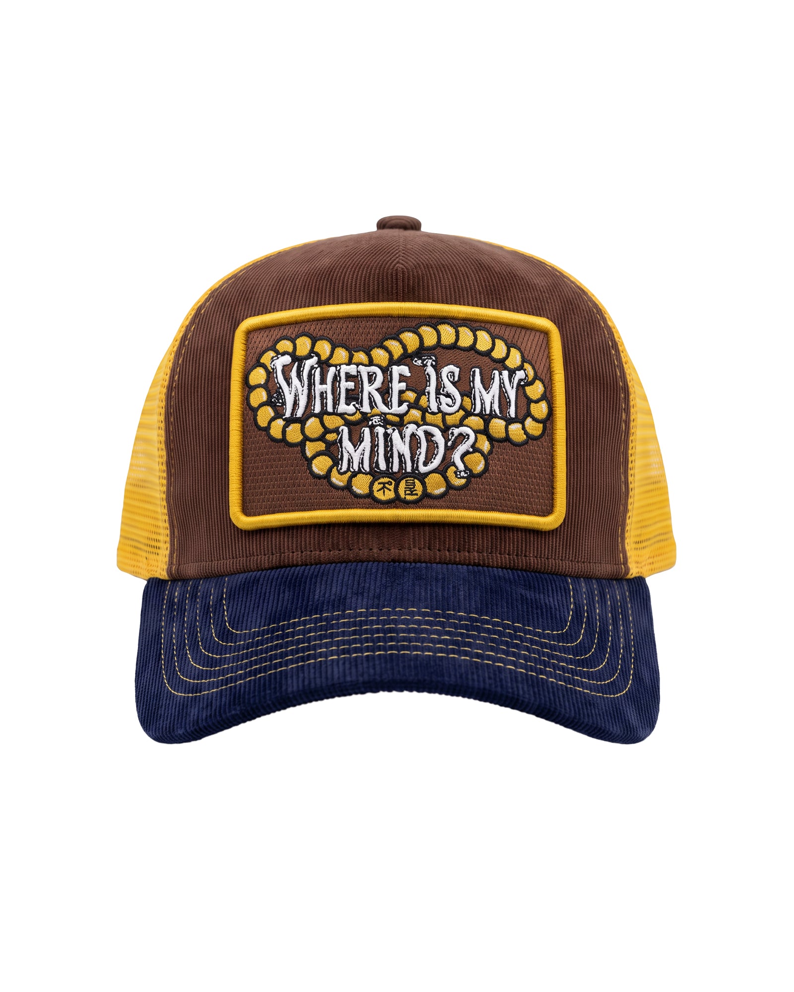Where Is My Mind Trucker Hat (Brown/Yellow)