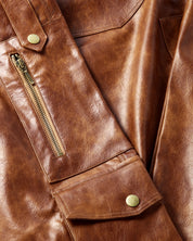 Military Leather Trousers (Brown)