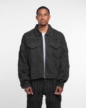 Pintuck Denim Jacket (Black)