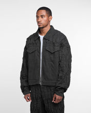 Pintuck Denim Jacket (Black)