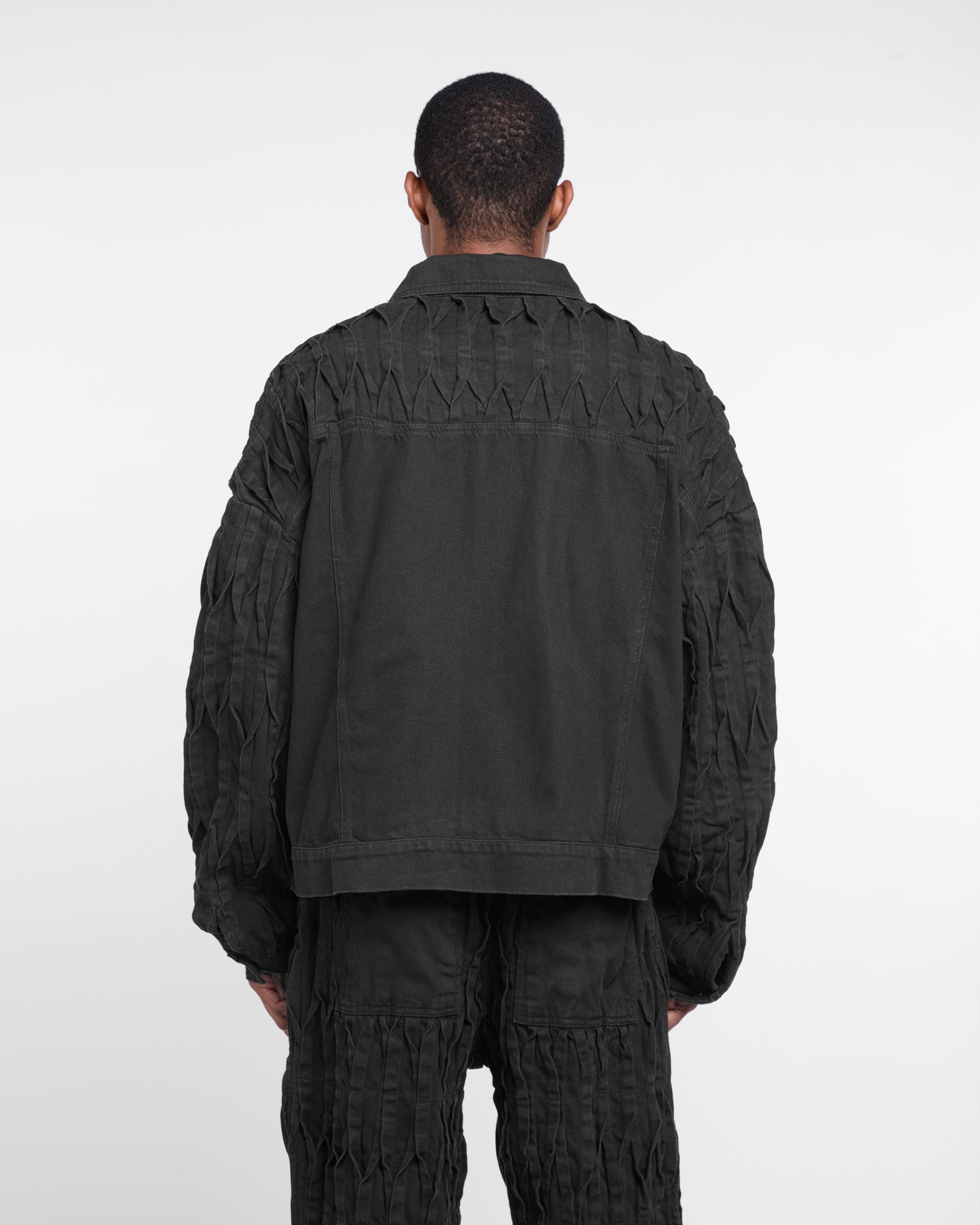 Pintuck Denim Jacket (Black)