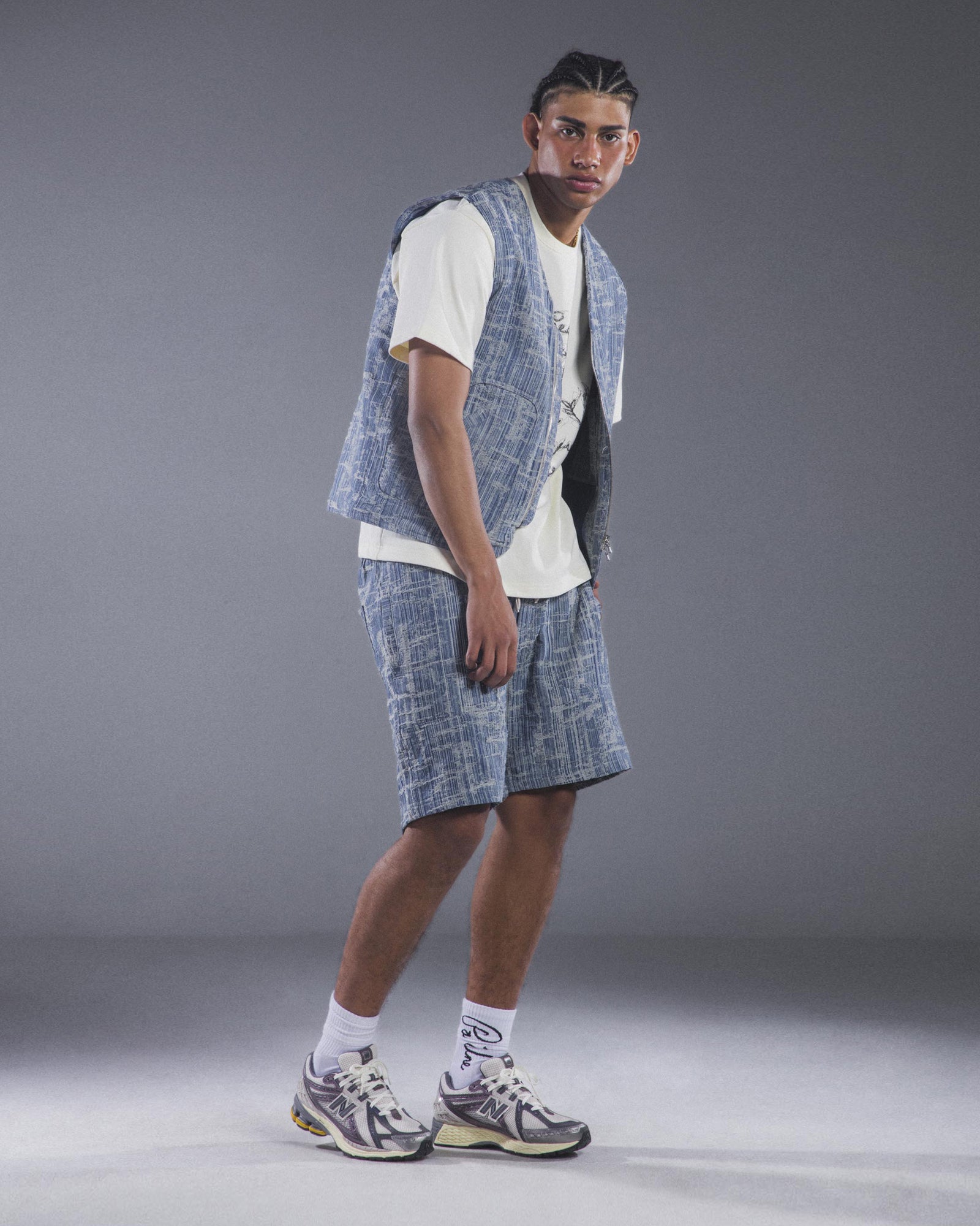 Jacquard Denim Shorts (Multi)