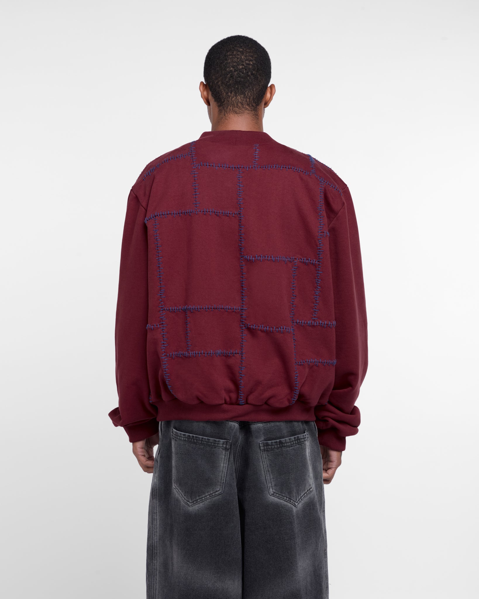 Paneled Cardigan (Burgundy)
