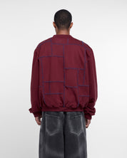 Paneled Cardigan (Burgundy)
