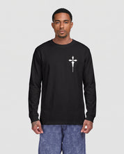 Cross Crewneck L/S Tee Shirt Regular (Black)