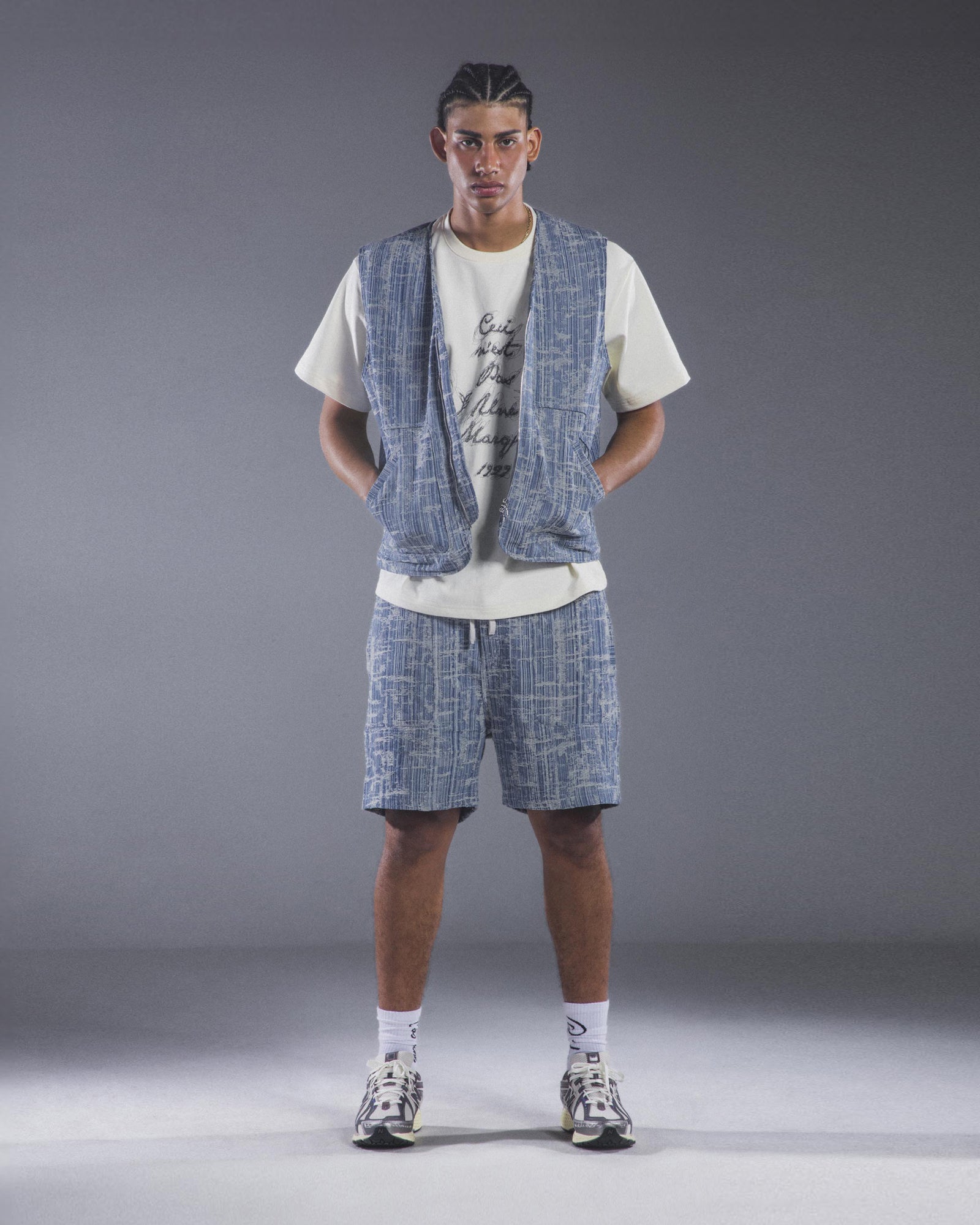 Jacquard Denim Shorts (Multi)