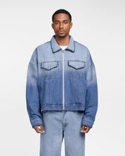 Hand-Embroidered Distressed Denim Jacket