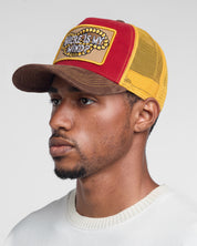 Where Is My Mind Trucker Hat (Red/Yellow)
