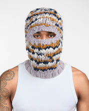 Knitted Puff Balaclava (Cream/Smoke)
