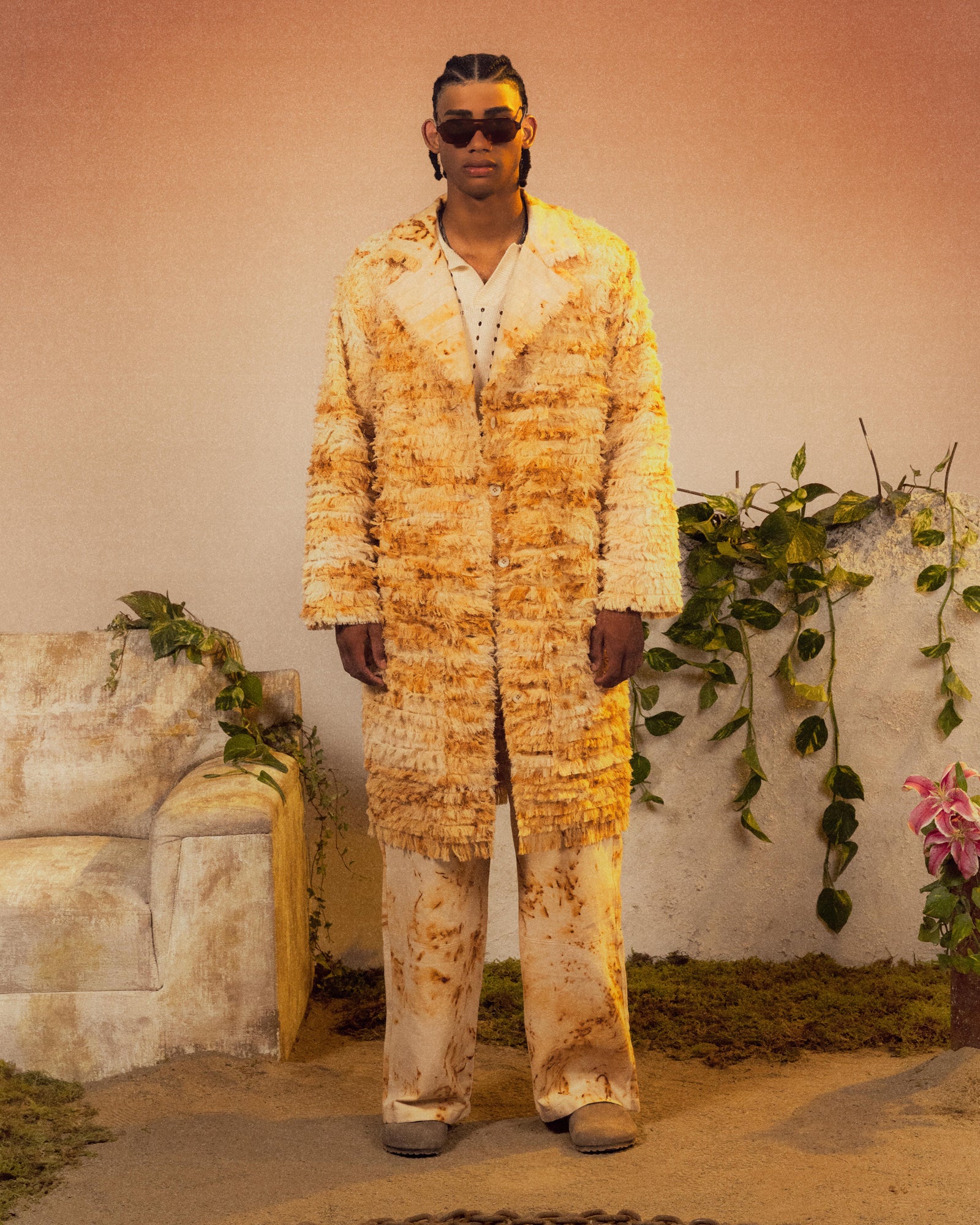 Reversible Rust Dyed Trench Coat