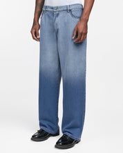Hand-Embroidered Distressed Denim Pants