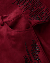 Suede Stones Trousers (Burgundy)