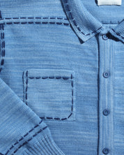 Embroidered Knit Shirt (Light Blue)