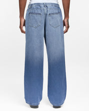 Hand-Embroidered Distressed Denim Pants